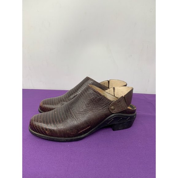 Ariat Womans 7B Brown Slip On Mules Sling Back ~ Scuffed - Picture 4 of 11